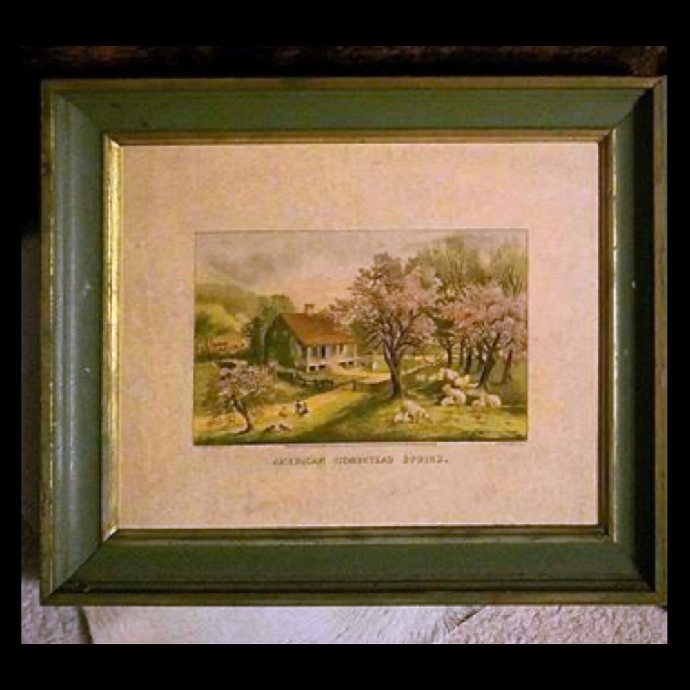 Currier/Ives American Homestead lithograph Seasons
